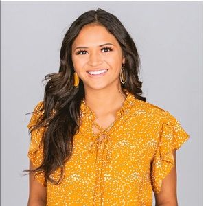 Boutique blouse with flutter sleeves